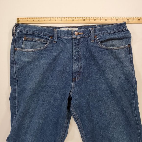 Lee Jeans Mens 40x32 Heavy Blue Denim Relaxed Fit Straight Leg Casual Classic - Picture 11 of 15